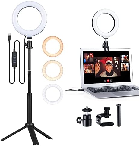 Weeylite Videó Konferencia LED Világító Gyűrű Készlet,6USB Laptop Gyűrű, Világos, 3 Szín Mód 10 Fényerő Laptop Webkamera Világítás/videokonferencia/Zoom