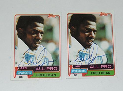 Fred Dean Aláírt Auto volna, 1981 Topps Kártya 520 Töltők 49ers Hall Of Fame-Hof - Dedikált NFL Labdarúgó-Kártyák
