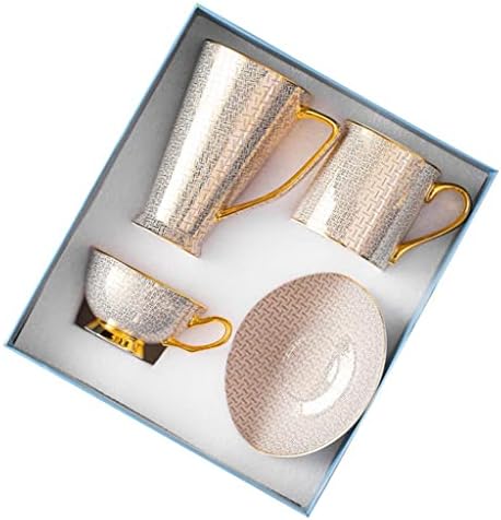 ZHUHW értékes porcelán kávéscsésze Szett Klasszikus Rács Bögre Tea Csésze Víz Kupa Haza Esküvői Társ díszdobozban