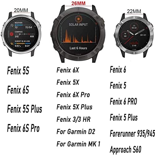 BNEGUV 26mm Sport Szilikon Watchband Wriststrap a Garmin Fenix 6X 6 6 Pro 5X 5 5S + 3 HR 20 22mm Easy Fit gyorskioldó wirstband (Szín