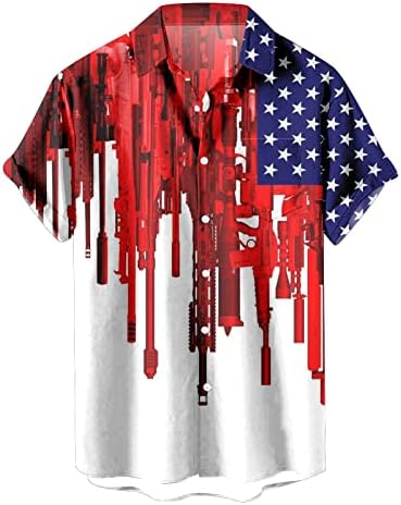 MIASHUI Rövid Ujjú, Laza Férfi Amerikai Zászló Hazafias Ingek Férfiak 4 július Férfi Rövid Ujjú Gomb Lefelé Gomb