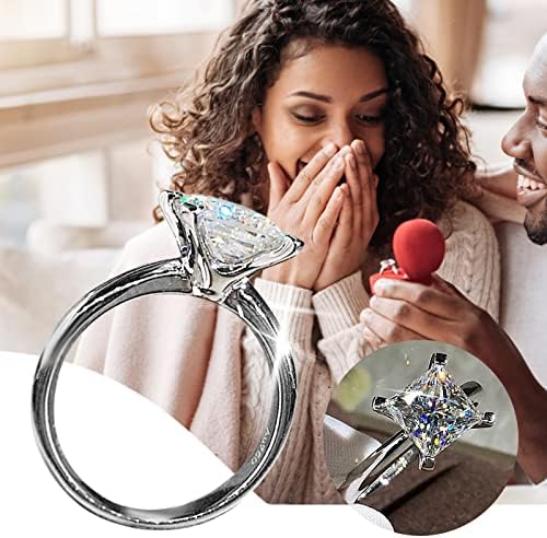 2023 Új, Személyre szabott Fém Négyzet Gyémánt Női Gyűrű, Ékszerek, Ajándék Nagy Téglalap alakú Gyémánt Valentin-Gyűrűk Nők
