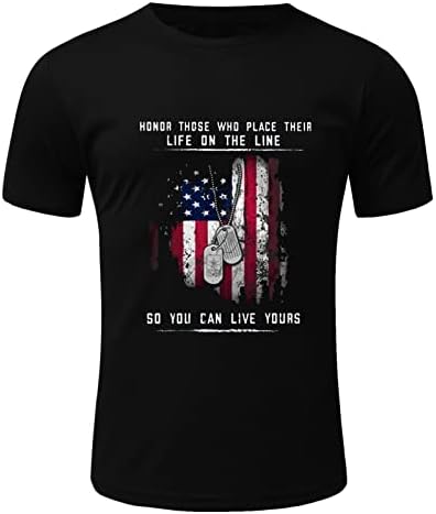 BEUU Férfi Katona Rövid Ujjú Hazafias T-Ing, Nyári Amerikai Zászló Nyomtatás Sleeve Függetlenség Napja Alkalmi Tee Maximum