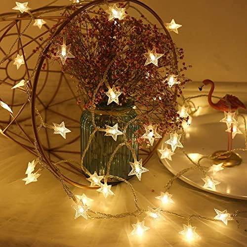 Ayrsjcl tündérfény elemes 2m 10 Led String Lámpák Meleg Fehér Dekoratív Világítás Világos Vezeték Karácsonyra DIY