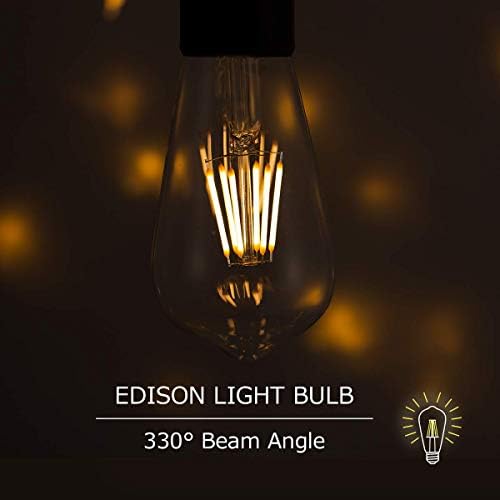 DORESshop 4 Csomag 6W LED-Edison-Izzó Nem Szabályozható [ST58] 4 Csomag 40W Szabályozható hagyományos Izzók [ST58], E26 Bázis, Meleg Fehér