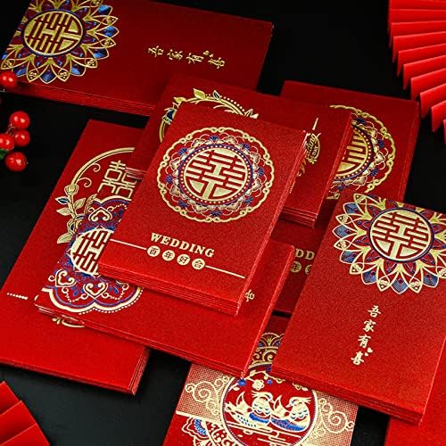 20db Esküvői Vörös Borítékok, DANUDON Kínai Hong Bao Készpénz Borítékok Köszönöm Kártyák, Szerencse, Pénz, Ajándék Boríték Piros Csomag