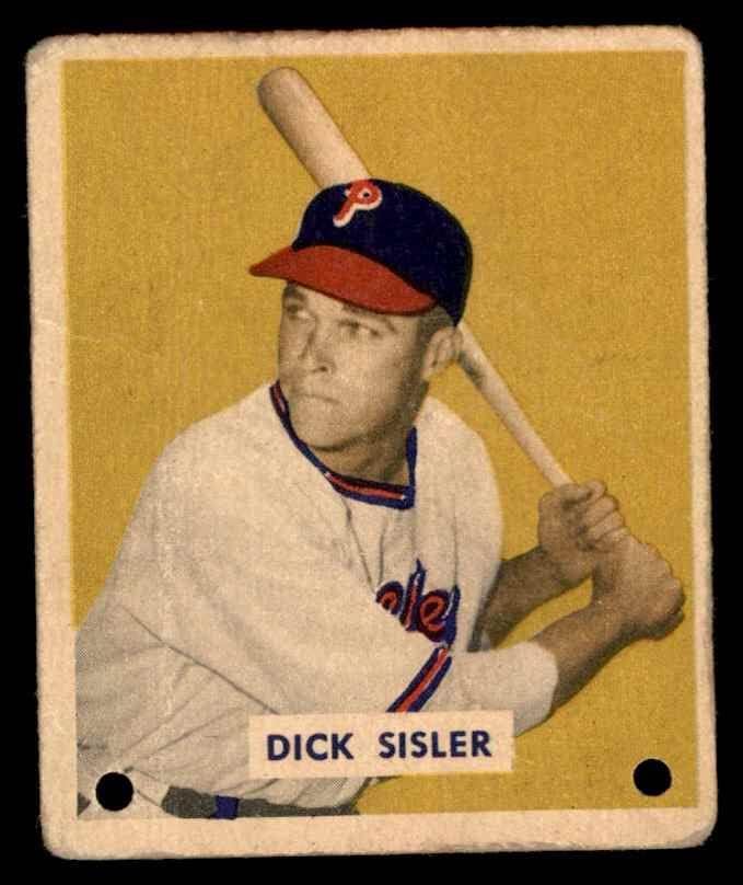 1949 Bowman 205 Dick Sisler Philadelphia Phillies (Baseball Kártya) SZEGÉNY Phillies