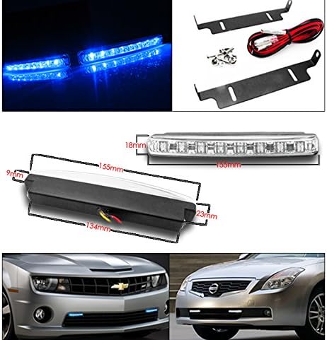 ZMAUTOPARTS LED Cső Fekete Projektor Fényszórók, Fényszóró, 6 Kék LED Világítás DRL A 2009-2014-Es Maxima