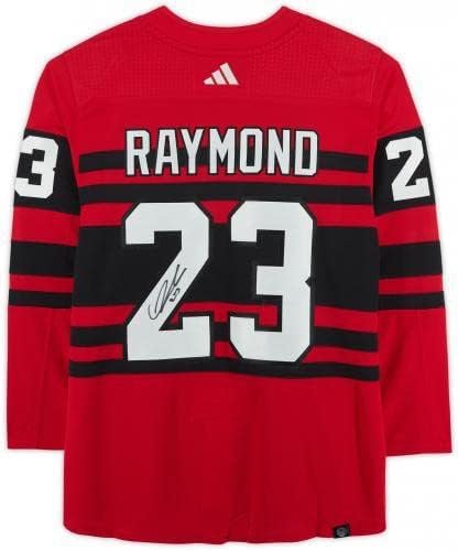 Keretes Lucas Raymond Detroit Red Wings Dedikált 2022-23 Fordított Retro Adidas Hiteles Jersey - Dedikált NHL-Mezek