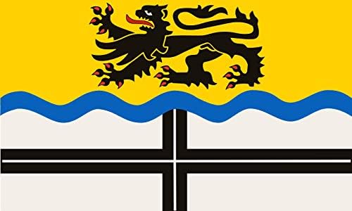 magFlags XL Zászló Dormagen | Banner und Hissflagge zeigt der oberen Hälfte auf gelbem Tuch den rotbewehrten und -bezungten schwarzen