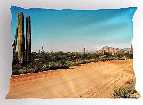 Ambesonne Saguaro párnahuzatot, a Föld Útját a Hatalmas Kaktuszt Növények A Dél-Amerikai Sivatagi Kaktusz Kép, Dekoratív Szabványos
