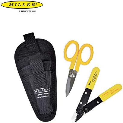 Miller MA01-7000 Készlet, FO 103-T-250-J 3-Lyuk Száloptikai Kábel Blankoló Szerszám, KS-1-es Kevlar Olló, Könnyen Hordozható