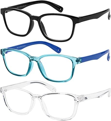Kék Fény Blokkoló Szemüveg Gyerekek UV Védelem Lányok, Fiúk Kék Fény Szemüveg Anti Terhelését (3 Csomag)