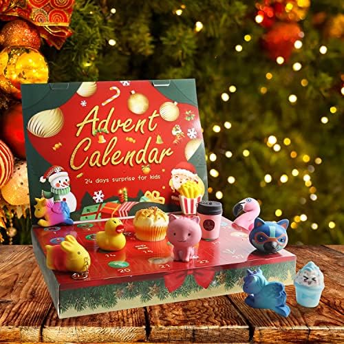 AOLIGE 2022 Adventi Naptár a Karácsonyi 24 Nap Visszaszámlálás Meglepetés Ajándék Squishies Játékok Gyerekeknek 24pcs