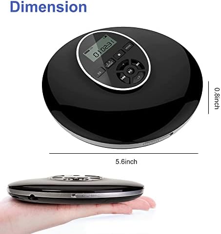Személyes CD Lejátszó, Hordozható Walkman MP3 Bluetooth Könnyű Anti Shock Autó Haza Utazás (Fekete)