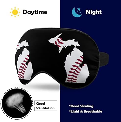 Mochigan Térkép Baseball Vicces Aludni Szem Maszk Puha Kendőt Szem Fedél Állítható Pánt Este Eyeshade Férfiak Nők