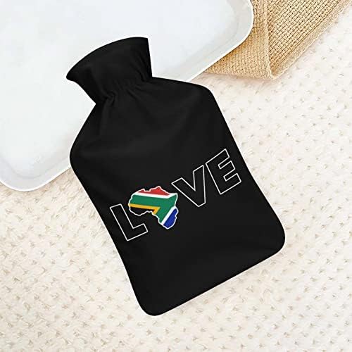 Szerelem Dél-Afrika Forró Víz Táska, Rövid Plüss Fedél Gumi Meleg vizes Palack Hordozható Kézi Melegebb 1000ml