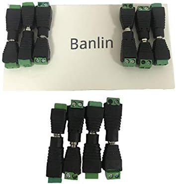 Banlin 5,5 mm x 2.1 mm-es DC tápcsatlakozó Férfi Nő Csavaros Terminál Csatlakozó, 12 v-os biztonsági kamera Adapter Dugót, CCTV