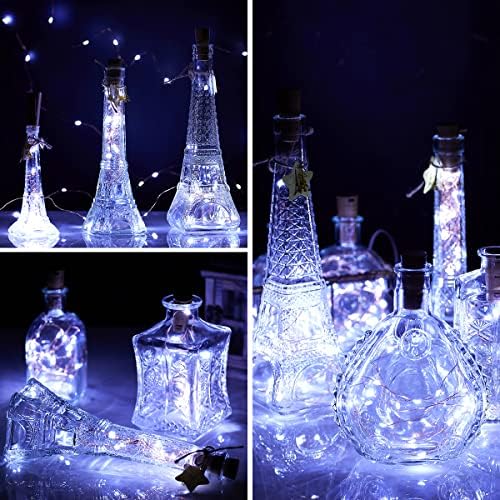 Ariceleo borosüveg String Fények, 24 Csomag Mikro Mesterséges Dugó Réz Drót Csillagos Tündér Fények, Akkumulátoros Lámpák, Hálószoba,