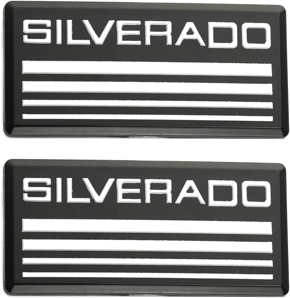 2pack OEM Silverado 1500 Embléma Jelvény 3D-s Névleges Kompatibilis illik Külvárosi Silverado 2500HD 3500HD 1500 (Fekete-Ezüst)