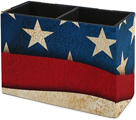 Csillag Csík USA Zászló PU Bőr Ceruza Birtokosai Többfunkciós Asztali ceruzatartó Tároló Szervező