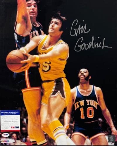 Gail Goodrich Los Angeles Lakers Aláírt 16x20 Fotó PSA S55340 - Dedikált NBA-Fotók