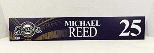 Milwaukee Brewers Michael Reed 25 Játék Kiadott Haditengerészet Szekrény Lemez BREW380 - MLB Meccset Használt