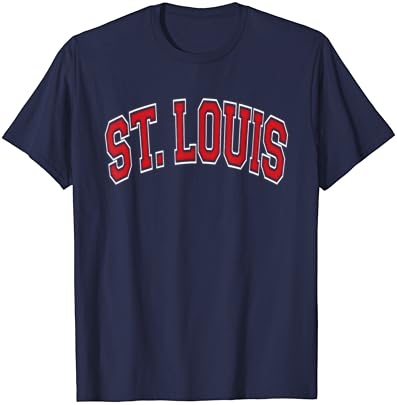 St. Louis-I Egyetemen Stílus Piros Szöveg, T-Shirt