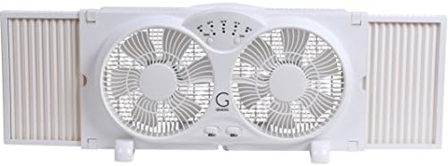 Genesis Twin Fan Nagy Sebességű Reverzibilis AirFlow Fan, LED Jelző világít, Állítható Termosztát & Max Király Technológia, ETL Hiteles, Fehér