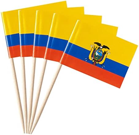 GentleGirl 100 Db Zászló Ecuador Ecuadori Fogpiszkáló Zászlók Kis Mini Ecuadori Cupcake Toplisták Bot, Zászló Dekoráció