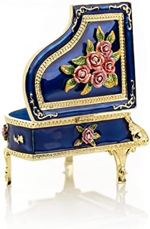 Keren Kopal Kék Zongora Fabergé Csecsebecsét Doboz Zenei Stílusban Otthon Dekoráció