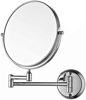 ZAAHH Smink Hiúság Tükör,Kétoldalas Falra Szerelt Szépség Tükör 3X Nagyítású Tükör 360° - Ban Forgatható, Kihúzható Kozmetikai Tükör,Ezüst