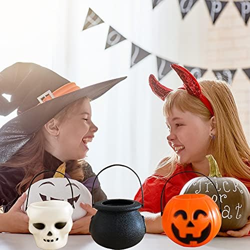 12 Db Mini Halloween Tök Édességet, Vödör, Tál, Könnyű fogás Vagy Élvezet Edények Varázsló Szellem Vödör a Halloween Party