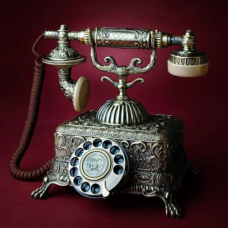 DLVKHKL Fém Vintage Antik Telefon Régimódi, Vezetékes Telefon, Vezetékes Forgó Tárcsát az Otthoni Irodai Dekoráció