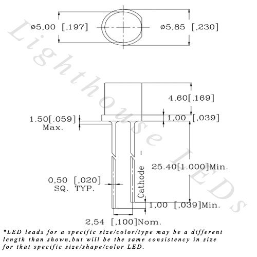 5mm Lapos Tetején Széles Látószögű Király/Tiszta Fehér LED - Széles Látószögű (Csomag 20)