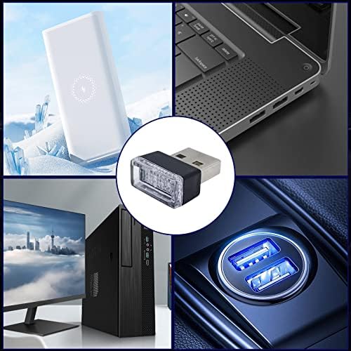 Miytsya 4 DB USB-LED Autó Belső Hangulat Lámpa, Éjszakai Led Dekoráció Mini USB Fény, Ambient Világítás Készlet, a Töltés Belső Led (Kék)