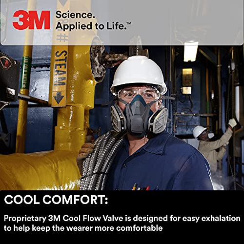 3M Masszív, Kényelmes, Gyors Retesz Fél Facepiece Újrafelhasználható Légzőkészüléket 6502QL, Gázok, Gőzök, Por, Közepes