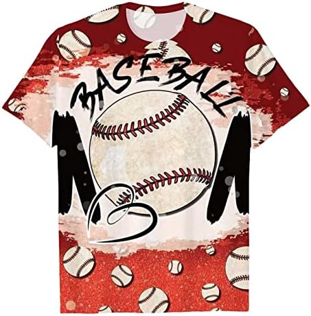 Női Rövid Ujjú póló Baseball Anya Leopárdmintás Maximum Nyáron Vicces Grafikus Alkalmi Blúz, Rövid Ujjú Pólók