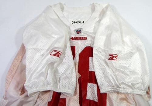 2009-ben a San Francisco 49ers 78 Játék Kiadott Fehér Gyakorlat Jersey-XXXl DP41583 - Aláíratlan NFL Játék Használt Mezek