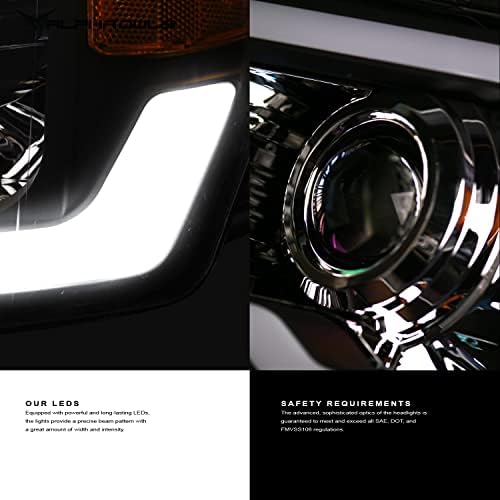 Alfa Baglyok 8711361 Projektor Fényszóró Fehér LED Bar - Chrome Amber Illik 2004-2008 Ford F150 / 2006-2008 Lincoln Mark LT