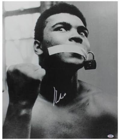 Muhammad Ali Aláírt 20x24 Vászon Osztályozott 10 Autogramot! A Psa/dns 4a54187 - Dedikált Box Art
