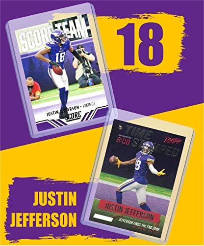 Justin Jefferson (5) Minnesota Vikings LSU Labdarúgó Kereskedelmi Kártyák Válogatott Ajándék Csomag