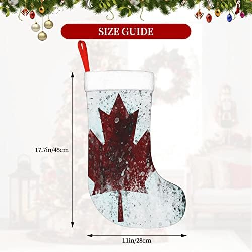 QG ZZX Kanadai Zászló Karácsonyra Karácsonyi Harisnya Kandalló Zokni 18 Cm Ünnepi Dekoráció
