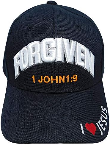 Megbocsátott 1 János 1:9 Szeretem Jézust Fekete Poliészter Állítható Hímzett Baseball Sapka Kalap