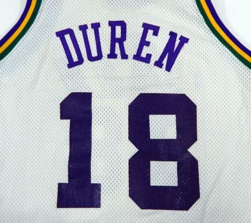 1980-82 Utah Jazz John Durran 18 Játékban Használt Fehér Jersey DP08912 - NBA Játék Használt