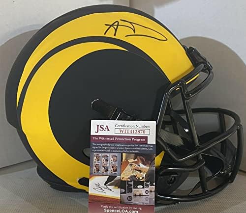 Los Angeles Rams Aaron Donald Aláírt Fullsize Napfogyatkozás Replika Helmet2 Szövetség Coa - Dedikált NFL Sisak