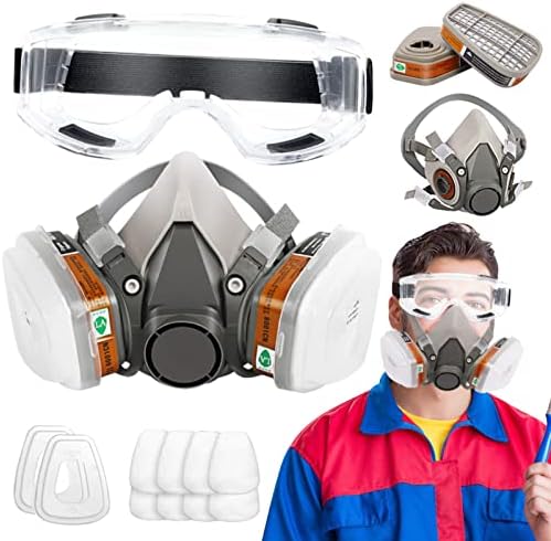 Légzőkészülék Fél Arcát Borító 2091 Szűrők & Újrafelhasználható Fél Arcát Borító Készlet, Biztonsági Védőszemüveget, illetve