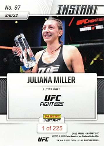 2022 Panini Azonnali UFC 97 Juliana Miller Újonc Kártya - Csak 225 készült!