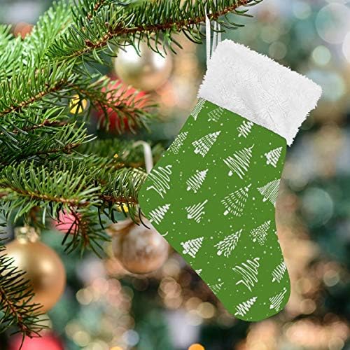 ALAZA Karácsonyi Harisnya karácsonyfa Zöld-Fehér Klasszikus Személyre szabott Kis Harisnya Dekoráció, Családi ünnepek Party