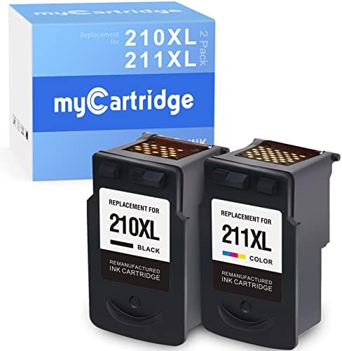 210XL 211XL MYCARTRIDGE 210 211 Utángyártott Tintapatron (Fekete Tri-Color, 2 Csomag) Használja a PIXMA MP490 MP495 MP250 Nyomtató